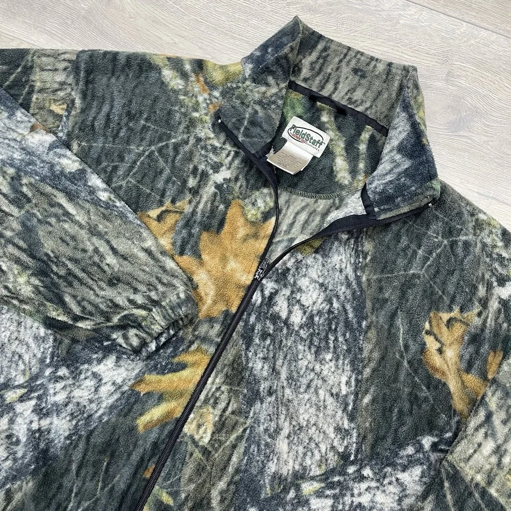 Fieldstaff By Mossy Oak Sleeve Full Zip Jacket Men Sz L Outdoor Hunting Camo